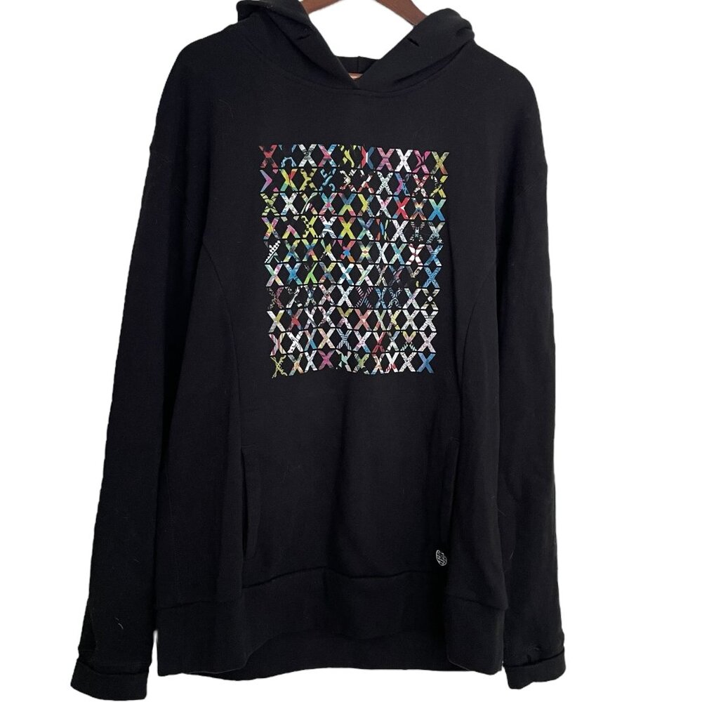 Zox Imperial Hoodie Sweatshirt Large L Black 10th Anniversary 100X Print Hooded